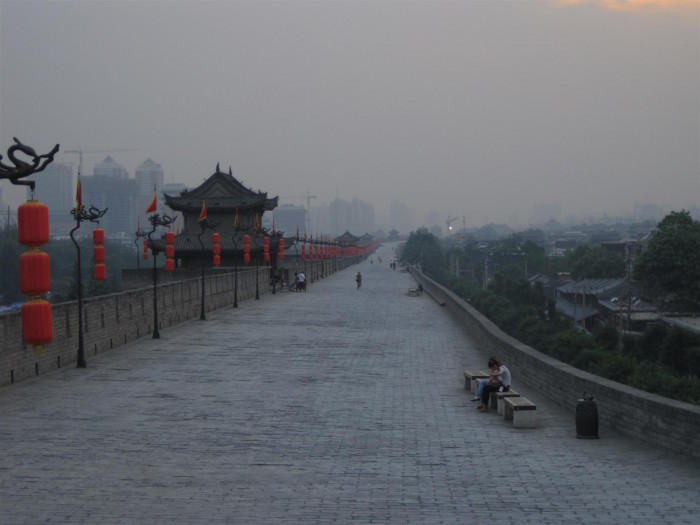 Xi'an City Walls South, at Dusk [June 1, 2011]
